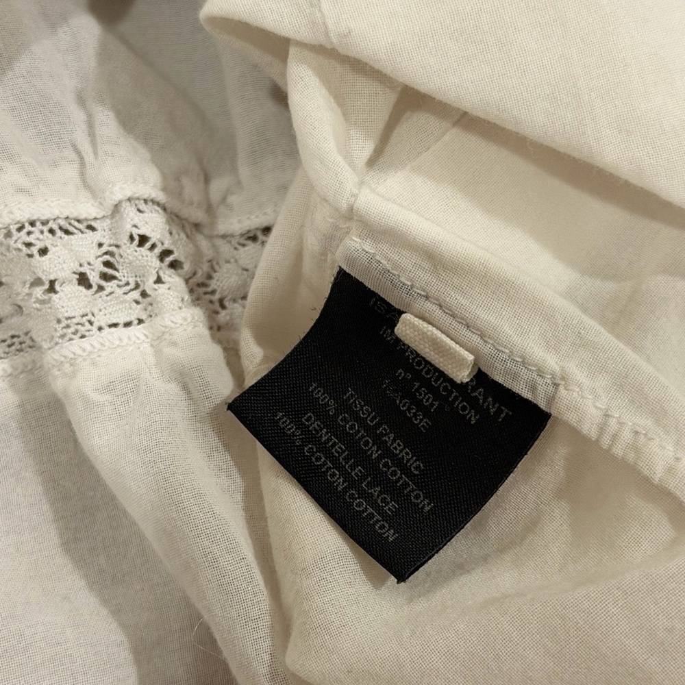 Isabel Marant Etoile White Lace Cotton Top Size 34 - Picture 7 of 9